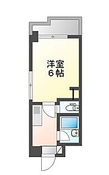 ヴェルディ西観音町 4階1Kの間取り