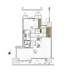 アルファゲートタワー福山駅前 1LDKの間取図画像