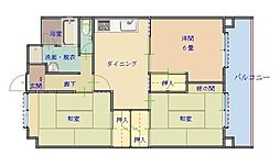 サンシャインキャッスル 3DKの間取図画像