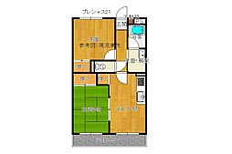 プレシャス21 2DKの間取図画像