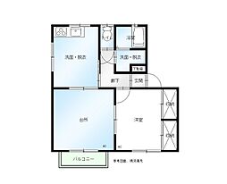 コーポ岩本25 2DKの間取図画像