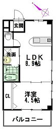 エスポワール 1LDKの間取図画像