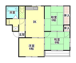 バス 東雲2丁目下車 徒歩5分の賃貸マンション 3階3DKの間取り
