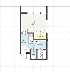 第二島屋ビル 1Kの間取図画像