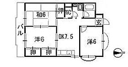 藤田ビル 3DKの間取図画像