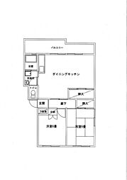 第2ビューハイツ 2LDKの間取図画像