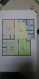 プレジールかわいA 3DKの間取図画像