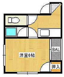 コーポ藤原 1Kの間取図画像