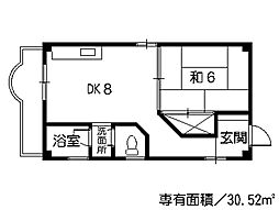 東平塚ビル 5階1DKの間取り