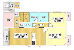 エル シャルール 2SLDKの間取図画像