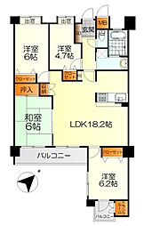 Jシティ広キャナルコート 4LDKの間取図画像
