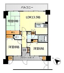 ランドコア呉本通 3LDKの間取図画像