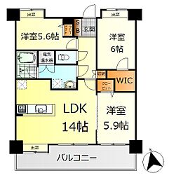 プレジデント皇神阿賀北 3LDKの間取図画像