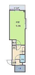 バス 中島小学校前（広島バス）下車 徒歩1分の賃貸マンション 4階1Kの間取り