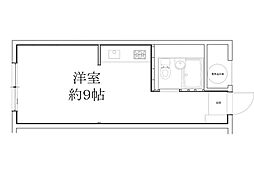 京急西広島マンション ワンルームの間取図画像