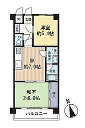 ダイアパレス吉島 2DKの間取図画像
