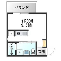 CosmoGalaxy真嘉比 ワンルームの間取図画像