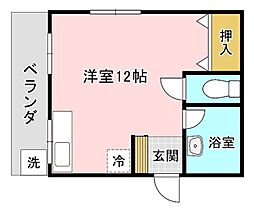 さくらハイム ワンルームの間取図画像