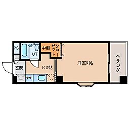 ディアフラッツ兼城 1Kの間取図画像