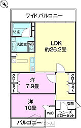 ザ・ライカムヒルズレジデンス沖縄 2LDKの間取図画像