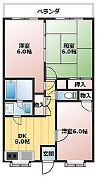 ステップマンション 203 2階3DKの間取り