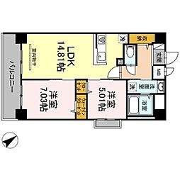 メゾン・クレールモンテ天久 401 4階2LDKの間取り