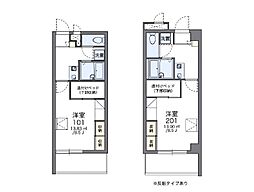 レオパレスＭＩＹＡＳＨＩＲＯ 2階1Kの間取り
