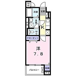 サニーブリーゼ 1Kの間取図画像