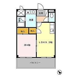 パステルサンライズ 1LDKの間取図画像
