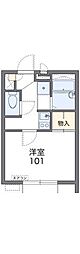 レオパレス二中前一 1Kの間取図画像