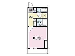 アーバンおもろ 1Kの間取図画像
