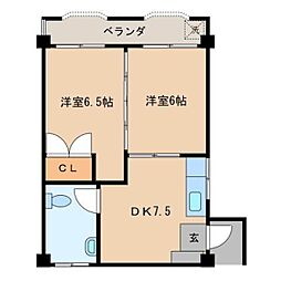 アベニューまえじま 2DKの間取図画像