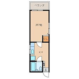ココ・ヴィヴァーチェ 1DKの間取図画像