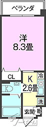那覇市三原2丁目アパート 1Kの間取図画像