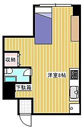 シャトー久米 ワンルームの間取図画像