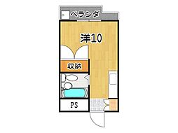 前松田マンション ワンルームの間取図画像