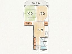 タカラマンションマキシー1 2DKの間取図画像