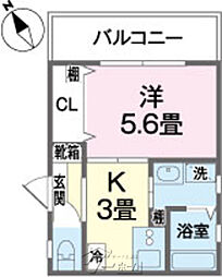カーサ　カミ 2階1Kの間取り