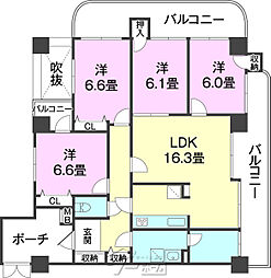 サザンパレス那覇ソレイユ 4LDKの間取図画像