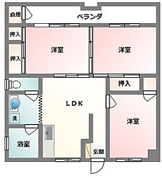 PMCマンション 3LDKの間取図画像