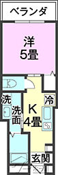 ヒルトップフローラ 1Kの間取図画像