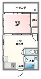 文月荘 1LDKの間取図画像