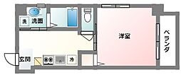 ヒルトップフローラ 1Kの間取図画像