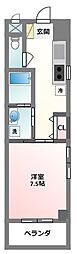 マンションフォルティッシモ 1Kの間取図画像