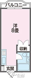 アイ・ビー・エイ佐敷第一マンション ワンルームの間取図画像
