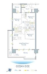 プレミスト浦添港川 501 5階3LDKの間取り