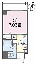 クラスイン与儀 1Kの間取図画像