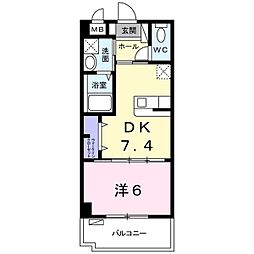 ヴィガラス 1DKの間取図画像
