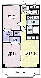 ベルアビタシオン 2DKの間取図画像