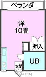 アーバンコスモ ワンルームの間取図画像